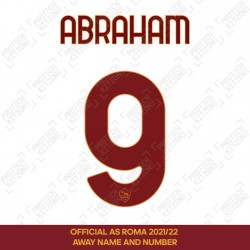 Abraham 9 (Official AS Roma 2021/22 Away/Third Club Name and Numbering)
